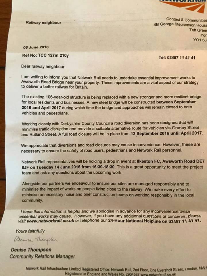 letter to ilkeston residents - awsworth bridge developments